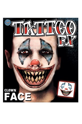 Clown Temporary Face Tattoo