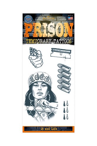 18 and Life Prison Temporary Tattoo Kit