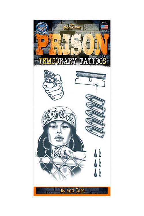 18 and Life Prison Temporary Tattoo Kit Product image