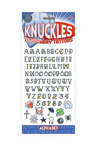 Alphabet Knuckles Temporary Tattoo Kit