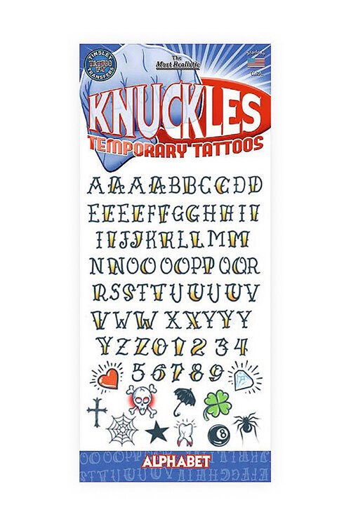 Alphabet Knuckles Temporary Tattoo Kit Product image