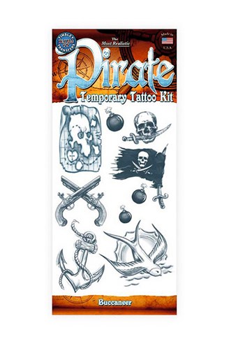 Buccaneer Pirate Temporary Tattoo Kit